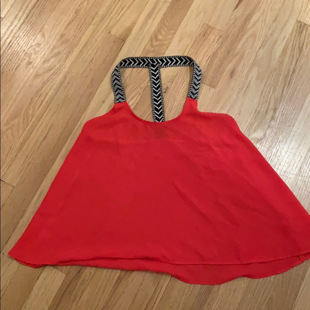 Red flowy tank